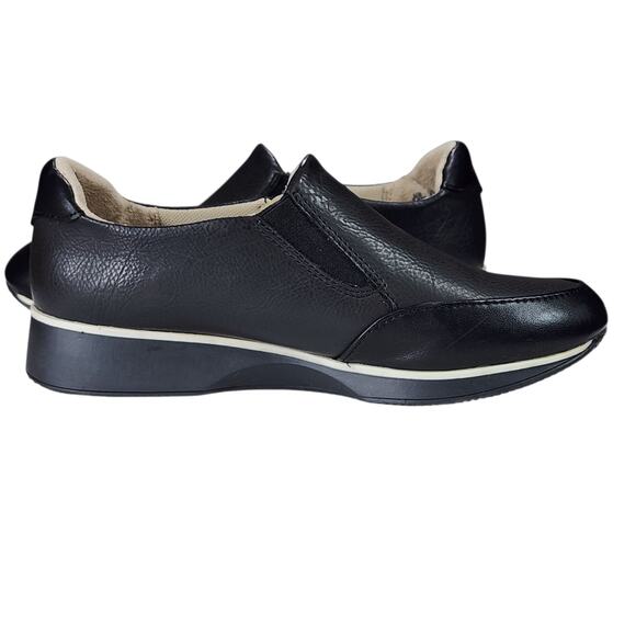 Naturalizer Sneakers sz 7.5M Women Finny Walking‎ Shoes Black White Zipper Wedge - Picture 7 of 12